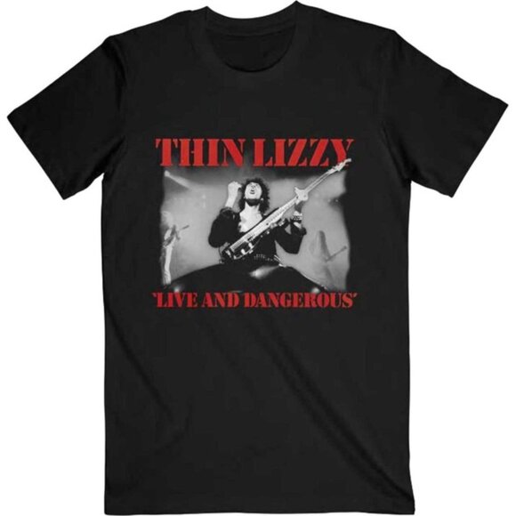 Thin Lizzy Live  Dangerous T-Shirt Rock Music Graphic Band Fan Gift Tee 79 - Picture 1 of 6